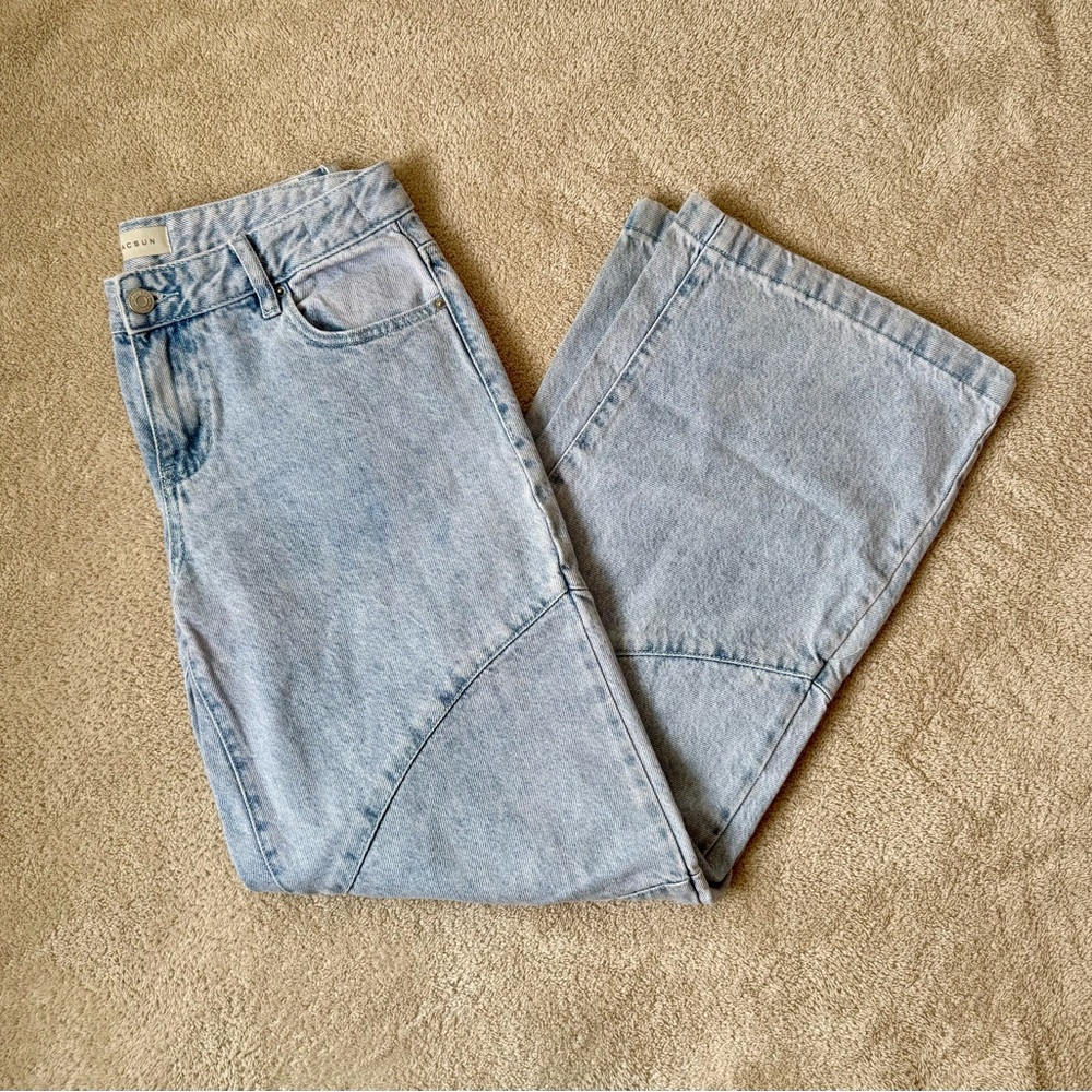 PacSun Eco Light Indigo Seamed Low Rise Baggy Jeans- Size 27 - Picture 4 of 9